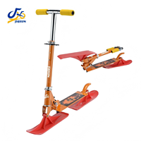 Prix bas, luge à pied en acier 2 en 1 pour enfants, planche à ski pliable, scooter à 3 roues, route enneigée, jouet pour enfant réglable, sports d'hiver