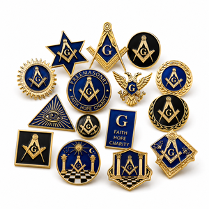 Pin <span class=keywords><strong>de</strong></span> Solapa Personalizado <span class=keywords><strong>de</strong></span> <span class=keywords><strong>Metal</strong></span> Estilo Masónico con Estampado Personalizado, Insignia Impresa, Pin Esmaltado con Bandera - Product Image 1
