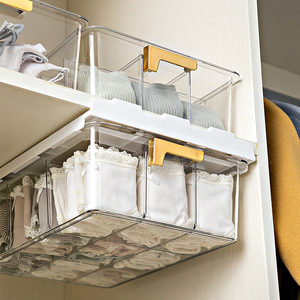 Clothing Organizer Drawer Style Transparent Compartment Stackable Hook Type For Socks Panties <b>Bras</b> Wardrobe Home Use - Product Image 1