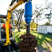 Tarière hydraulique robuste pour excavatrice – Outil de forage de sol pour fondations de pieux et aménagement paysager