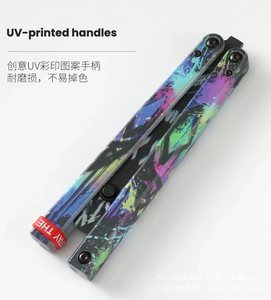 Couteau de sécurité pliant transparent pour entraînement, couteau papillon d'entraînement fantaisie en plastique - Product Image 5