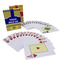 RTS OEM CMJN PVC pokers jeu de cartes à jouer plastique design votre logo bleu rouge Texas bleu rouge étanche PVC carte à jouer
