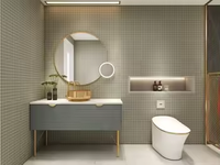 Meuble de toilette moderne de luxe haut de gamme en contreplaqué de bois meuble de salle de bain tiroirs pour appartement espaces résidentiels pour