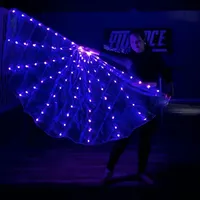 Drapeaux de culte LED 180*90cm avec lumières lumineuses, ailes de danse orientale pour la pratique de la danse et les accessoires de scène pour spectacles et fêtes