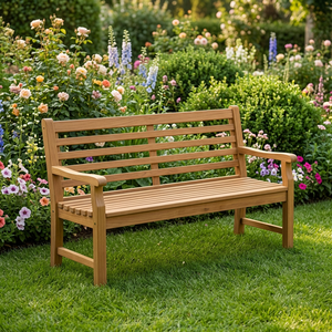 Teak <b>Garden</b> <b>Bench</b> Outdoor Traditional Design Durable <b>2</b> <b>Seater</b> Hospital Hotel Villa Park Use - Product Image 4