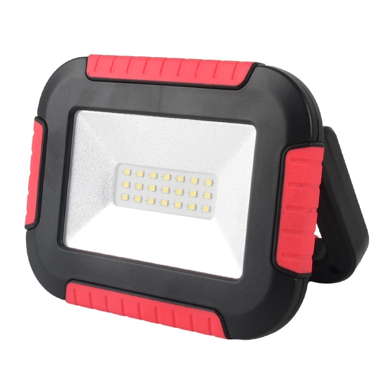High-Power Outdoor Portable LED Work Light Rechargeable Emergency Lighting IP44 Waterproof ABS Floodlight 500 Lumens 21 LEDs