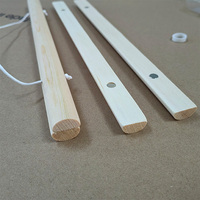 Barre magnétique en bois de pin naturel pour affiches, barre de suspension semi-circulaire en bois pour l'affichage d'art et de photos