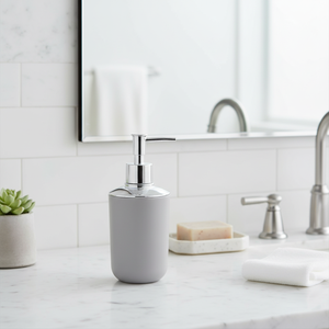 Dispenser per sapone liquido 65x65x175cm grigio cromo per uso domestico o in ufficio - Product Image 3