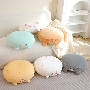 37x39x12cm 6Assort. Coussin de sol rond en billes de polystyrène, pouf de relaxation, coussin de yoga et de méditation, housse en peluche - Product Image 4