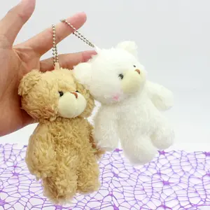 Dễ Thương Gấu Keychain Nhỏ Đẩy Cực Gấu Móc Chìa Khóa Ba Lô Mặt Dây Chuyền Đồ Chơi Sang Trọng Búp Bê Với Keyring Sinh Nhật Đảng Quà Tặng