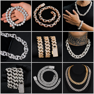 Two Tone 925 Silver 10MM Moissanite Cuban Link <b>Chain</b> <b>Iced</b> <b>Out</b> Hip Hop Necklace Luxury Statement Jewelry for Men - Product Image 5
