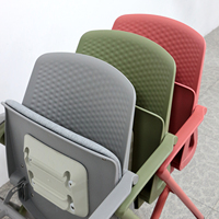 Chaise de formation pliable avec roulettes, empilable, en PP et acier, avec support lombaire respirant pour salle de réunion