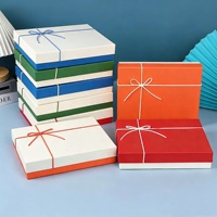 Boîtes cadeaux bicolores avec nœud en coton, boîte d'emballage séparée avec couvercle et base multicolores pour bijoux, cosmétiques, cadeaux de mariage
