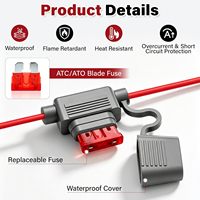 Câble d'alimentation directe Starlink Mini 3m/5m DC vers bornes annulaires avec fusible 18AWG/20AWG, connecteurs étanches, rallonge