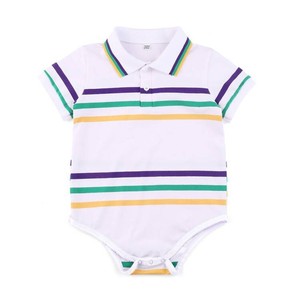 Vente en gros de vêtements pour mardi gras <span class=keywords><strong>Polo</strong></span> de rugby unisexe en coton, à rayures vertes et dorées - Product Image 6