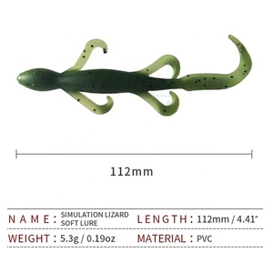 Leurre en caoutchouc OEM 11cm 5.3g, appât artificiel souple à queue bouclée pour la pêche - Product Image 2