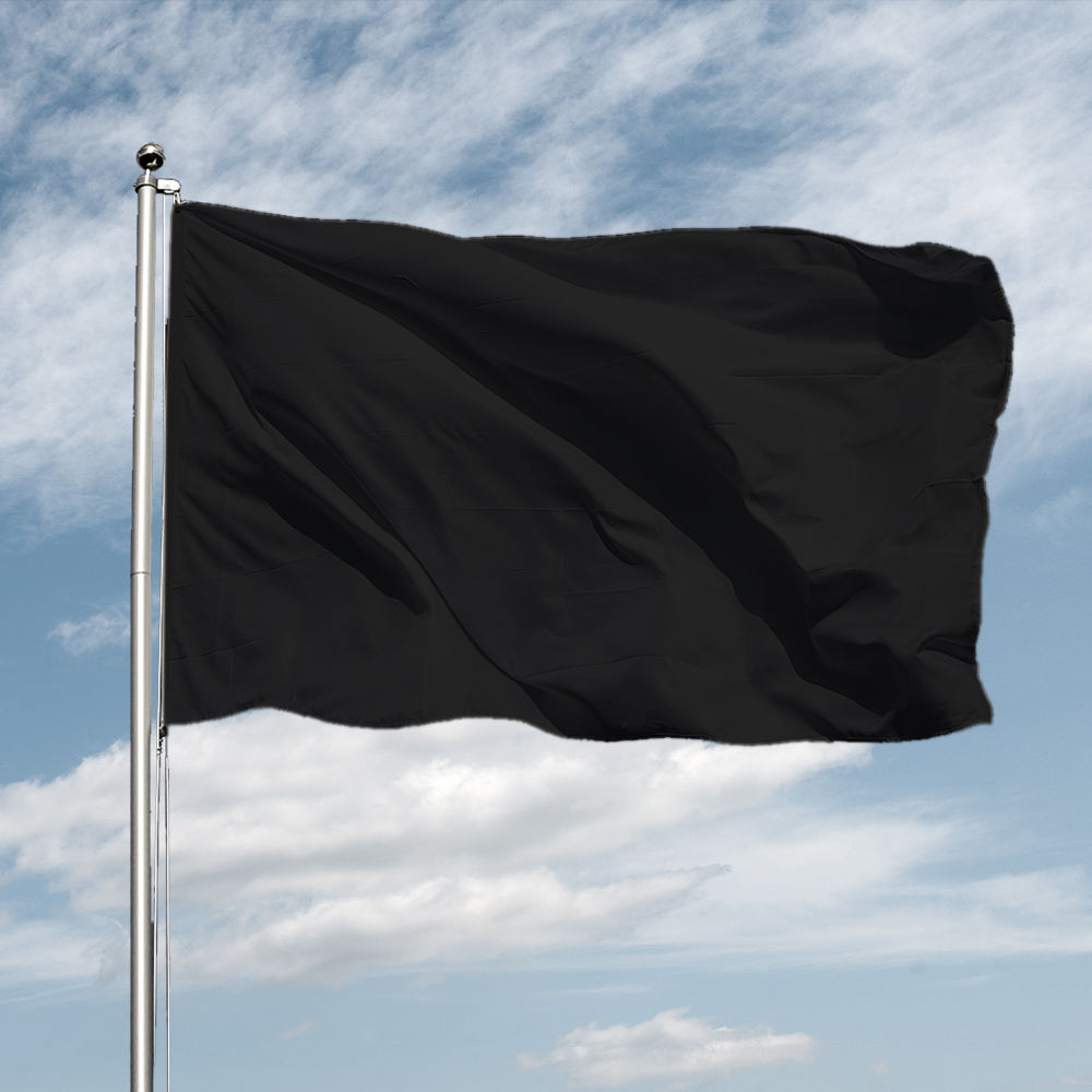 Flagnshow Black Flag - 90x150 Cm Solid Black 3x5ft Flag