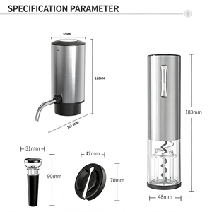Ensemble d'ouvre-bouteilles électriques avec base <span class=keywords><strong>de</strong></span> charge, tire-bouchon automatique rechargeable en acier inoxydable, ouvre-bouteilles portable multifonction 4-en-1 - Product Image 5