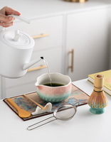 Ensemble de thé matcha en céramique, bol, fouet, support, fouet en bambou, cuillère, passoire, accessoires pour la préparation du thé