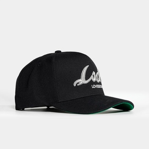 Gorras Estructuradas Personalizadas de 5 Paneles, Negras, con Logotipo Bordado en 3D, Gorras Snapback - Product Image 5