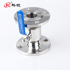 Válvula de Bola con Brida de Acero Inoxidable Kequan 304 Grado Sanitario DN50 32 25 Tipo Wafer de Paso Recto Manual - Product Image 1