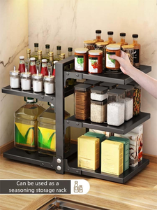 Kitchen Cabinet 5 Tier Vertical <b>Standing</b> Bowl and Dish Spice Seasoning Pot Fry <b>Pan</b> Metal Storage Holder Rack Organizer for Pot - Product Image 5