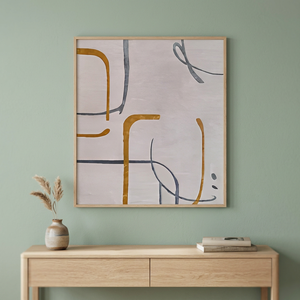 Alfombra de Diseño Geométrico Abstracto en Dorado y Gris, Diseño Moderno para Decoración de Sala de Estar - Product Image 6
