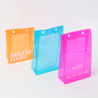 Faible MOQ, seulement 50 pièces, trousse de toilette en PVC transparente personnalisée, colorée, néon, pour cosmétiques, maquillage, soins de la peau, sac cadeau en plastique imperméable