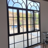 Ventanas Francesas Modernas de Tamaño Personalizado, de Aluminio, con Doble Acristalamiento, Vidrio Templado, Aislamiento Térmico, Energy Star