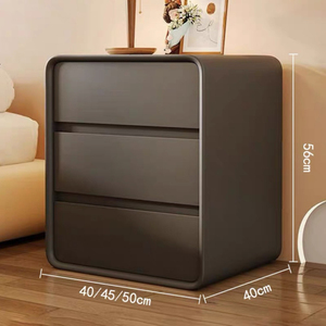 Table de <span class=keywords><strong>chevet</strong></span> intelligente de luxe nordique - Design minimaliste moderne avec serrure à empreintes digitales et recharge sans fil pour la chambre à coucher - Product Image 2