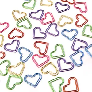 Promotional Gift Mixed Colour Metal Paperclips Heart with Plastic Box Heart Shape Paper Clip