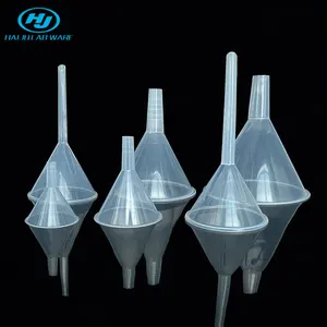 Laboratory Transparent Plastic Funnel Manufacturer HAIJU Lab Food Grade Transparent PP Plastic Labaoratory Chemical Multi Purpose Funnel