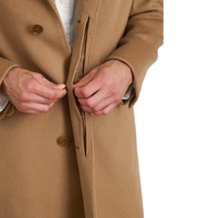 Trench personnalisé pour homme en tweed à double boutonnage automne/hiver couleur chameau avec larges revers et poches à rabat