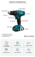 Ensemble de perceuse sans fil portable à couple élevé 21V, perceuses à percussion sans fil à batterie, kits de tournevis électriques rechargeables pour la maison