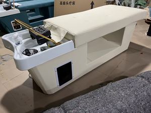 Lit de lavage de cheveux moderne japonais avec circulation d'eau pour spa capillaire, lit de massage thaïlandais intégré pour salon de coiffure - Product Image 2