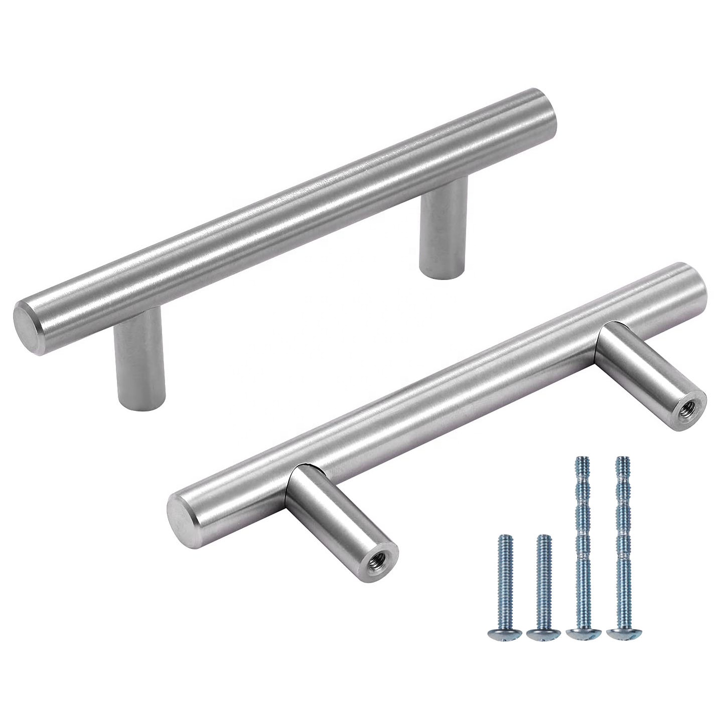 Дверная фурнитура из матового никеля, для кухонной мебели, ручки из нержавеющей стали для шкафа, Т-образные ручки для шкафа