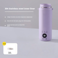 Bouilloire Électrique Portable USB Premium 400W 500ml A+++ avec Contrôle Numérique, Isolation 12H, Anti-Fuite, pour Maison, Voiture, Hôtel, Bureau, Voyage