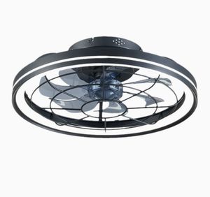 モダンなLEDファンランプ、DCモーターとリモコン付き、110V、鉄製ケージデザイン、寝室、リビング、ダイニングルームでの屋内使用に最適 - Product Image 6