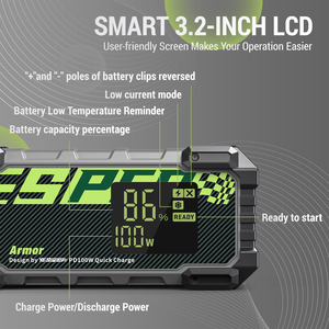 YESPER Armor Model 12V Charge Rapide 20000mAh Démarreur de Voiture Portable et Batterie Externe pour Voyage, JS-383 Démarreur de Voiture A - Product Image 2