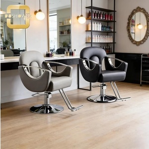 Chaise de barbier moderne de haute qualité avec pédale et revêtement en cuir, idéale pour salon de coiffure classique et mobilier professionnel - Product Image 2