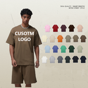 2025 printemps été à la mode marque T-Shirt 305GSM Premium 100% coton coupe ample à manches courtes solide écologique respirant décontracté - Product Image 1