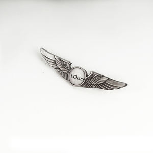 맞춤형 뱃지 도금 날개 모양 항공사 기념품 엠블럼 뱃지 금색 원형 금속 양각 3D 프린팅 스포츠 핀 SNR - Product Image 5