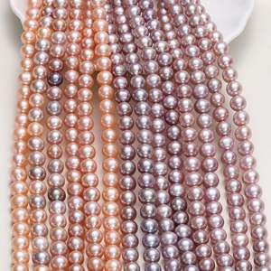 Collares de Perlas de Agua Dulce Naturales, Redondas, Casi Perfectas, Sin Núcleo, de Color Caramelo, al por Mayor para Fabricantes, para DIY - Product Image 3