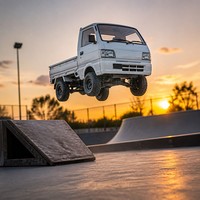 Voiture RC rapide 4x4, mini pick-up, télécommande 2,4 GHz, LED blanches, direction proportionnelle, ABS + métal, 1:10, jouet tout-terrain, drift