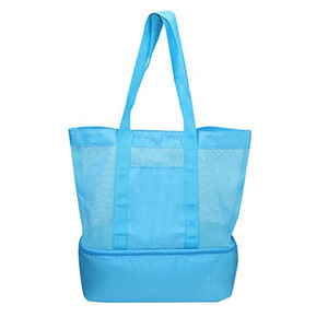 Fashion Beach Bag Beach Towel Bag With Zipper Top and Insulated Picnic Cooler