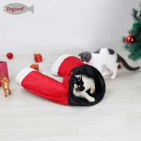 3-Wege-Katzentunnelspielzeug Umwelt freundliche zusammen klappbare Santa-Hosen-Röhre für Haustiere Klassischer moderner Stil Katzen reizendes einfaches Cartoon-Design