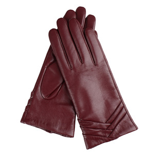 Warm Winter Classic <strong>Black</strong> Red Brown Genuine Sheepskin <strong>Womens</strong> Driving <strong>Leather</strong> <strong>Gloves</strong> - Product Image 5