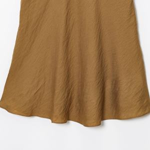 Robe Courte Sans Manches Couleur Kaki pour Femme, Col Rond, Design Plissé Asymétrique, Style Décontracté Vintage, Mode Estivale avec Détails Creux - Product Image 4