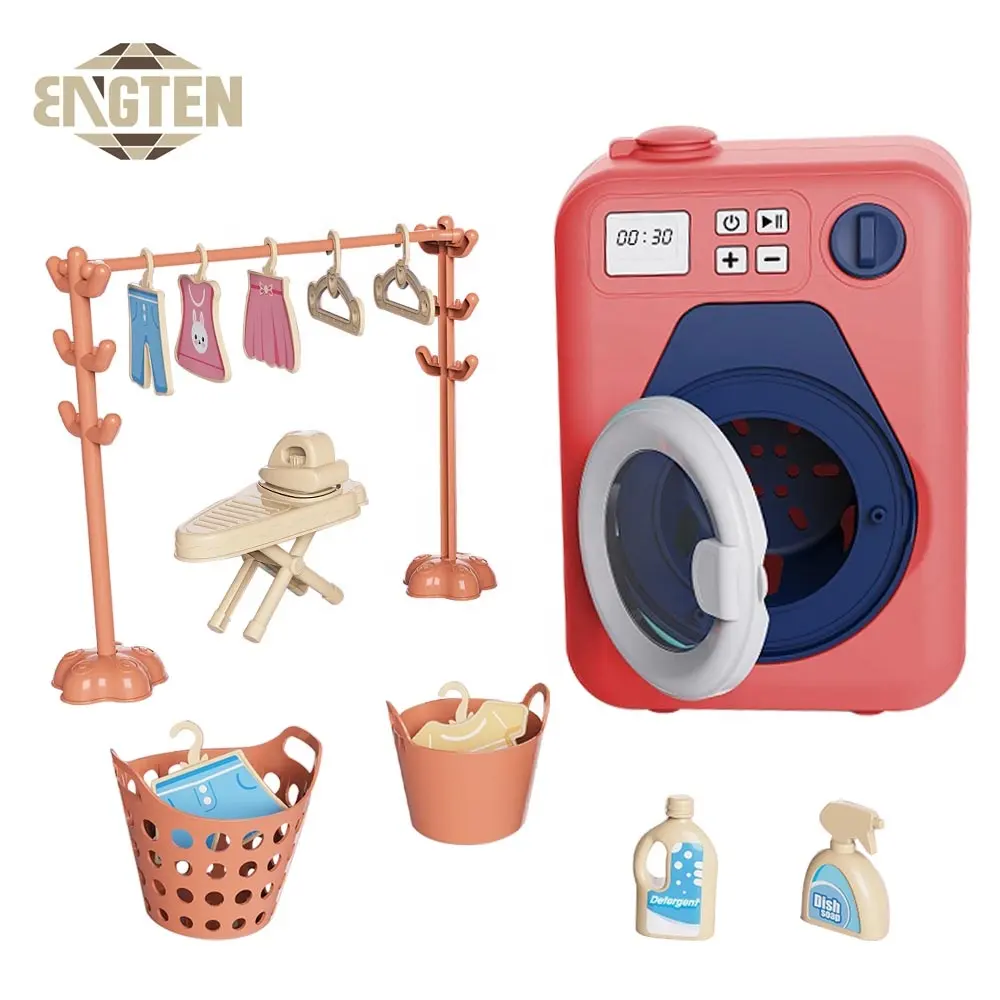 Venta al por mayor niños juego de simulación preescolar juguetes de plástico niños realista lavadora juguete jugar a las casitas juguete para niñas