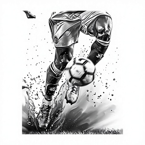 Décoration de chambre d'enfant, peinture sur toile de football noir et blanc, style nordique moderne, art mural suspendu pour mariage - Product Image 2